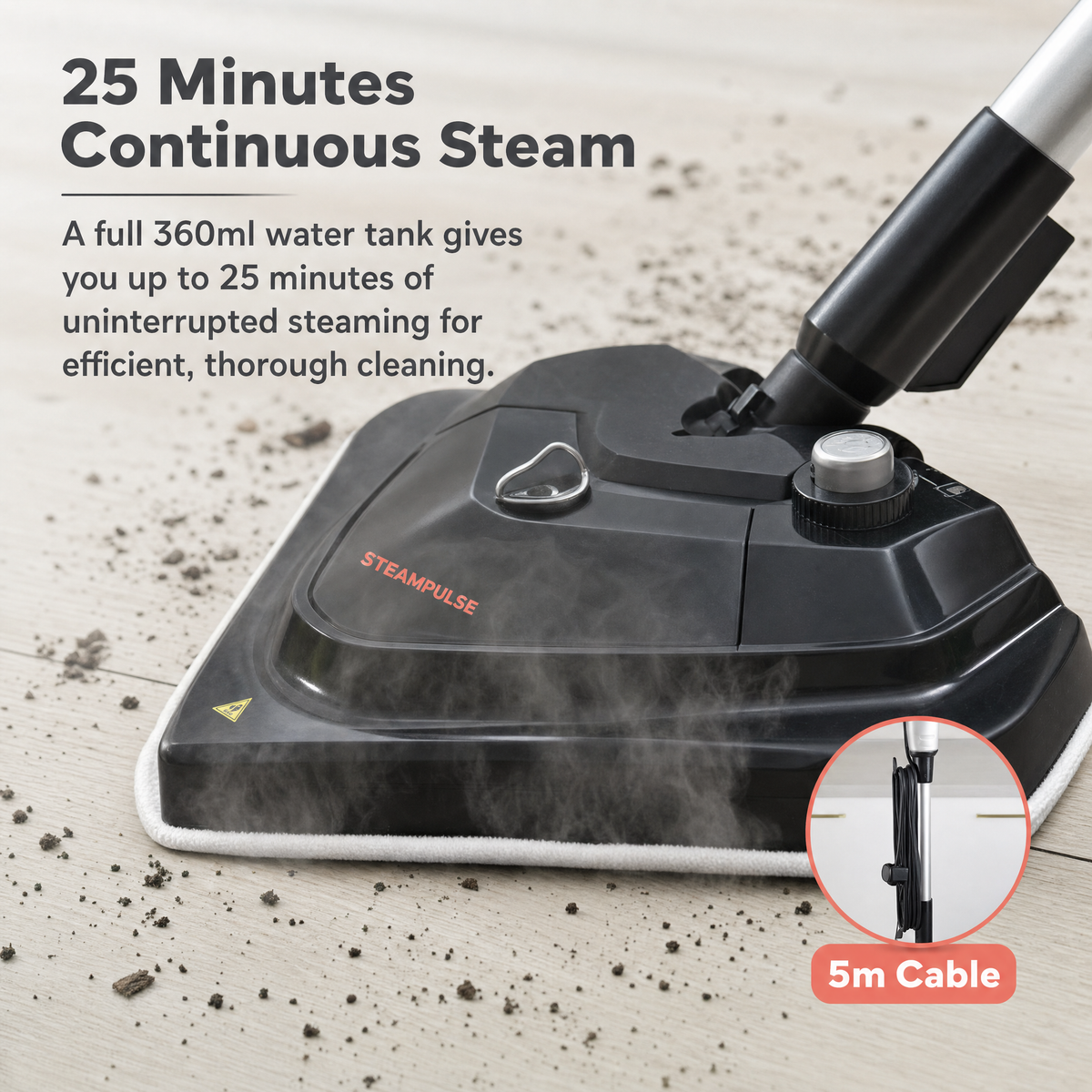 SteamPulse, 25 minutes of continuous steam